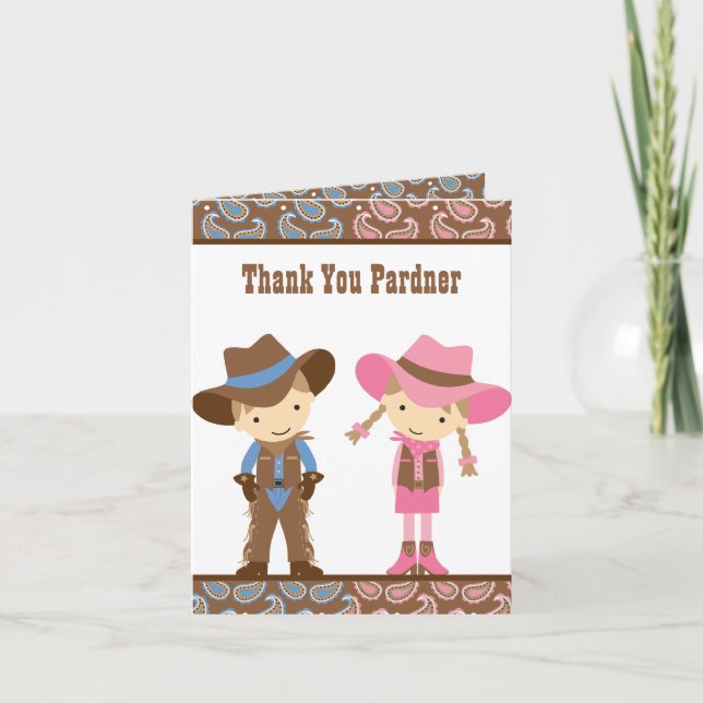 Cartes de notes pour cowboy et cowgirl (Devant)