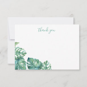 Cartes de notes pour feuilles tropicales avec enve