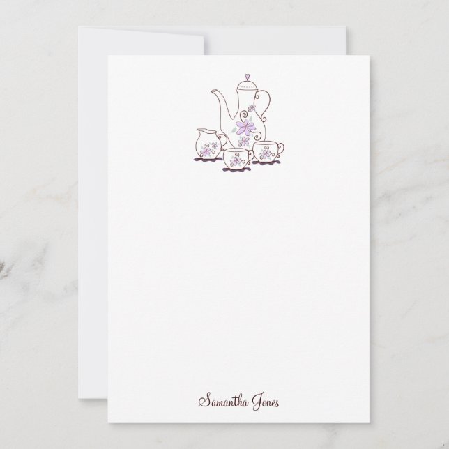 Cartes de notes pour le kit de thé (Devant)