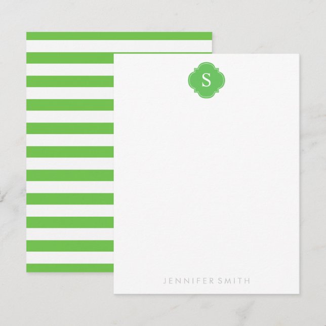 Cartes de notes pour le monogramme et les rayures  (Devant / Derrière)