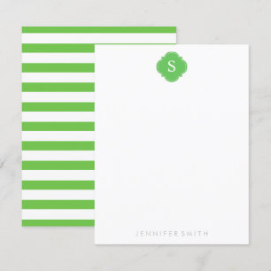 Cartes de notes pour le monogramme et les rayures 