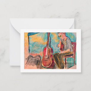 Cartes de notes pour le musicien de marché agricol