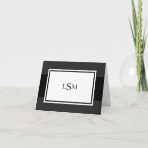 Cartes de notes pour monogrammes à bande noire élé