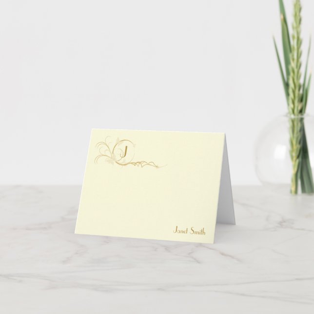 Cartes de notes pour papillons Monogrammes (Devant)