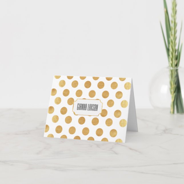 Cartes de notes pour points Polka Or (Devant)