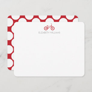 Cartes de notes pour vélos rouges et grands points