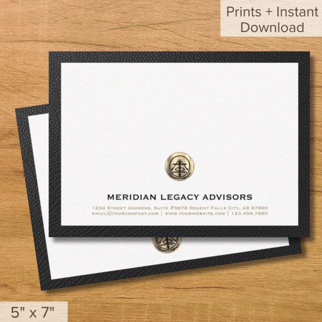 Cartes de notes professionnelles Gold Logo 5x7 (Créateur téléchargé)