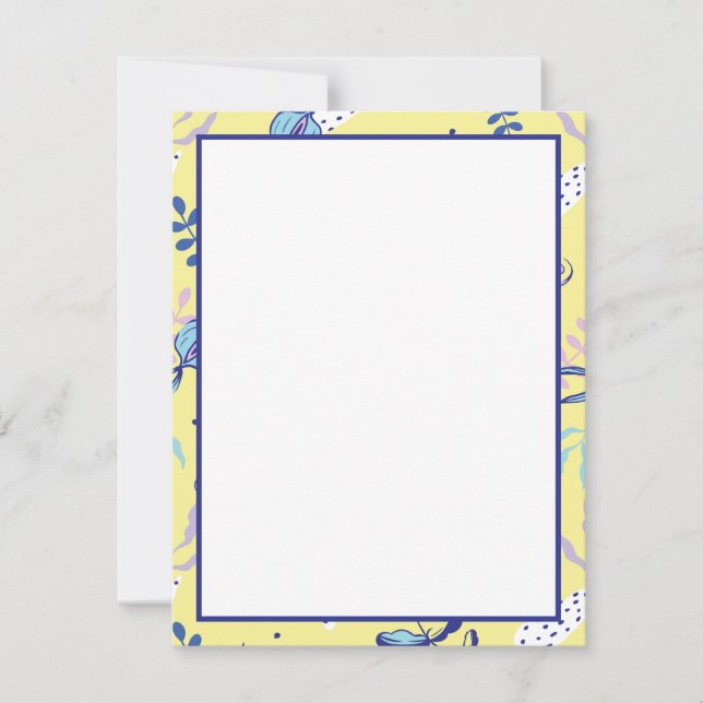 Cartes de notes quotidiennes à motif floral jaune (Devant)
