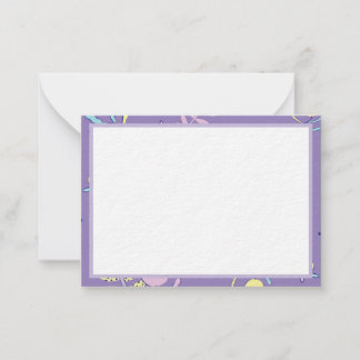 Cartes de notes quotidiennes à motif floral violet