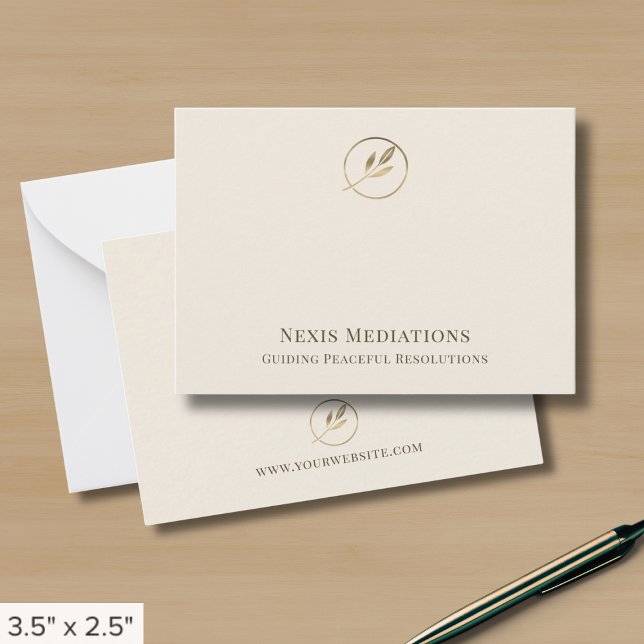 Cartes de notes simples et élégantes Feuille d'or (Créateur téléchargé)