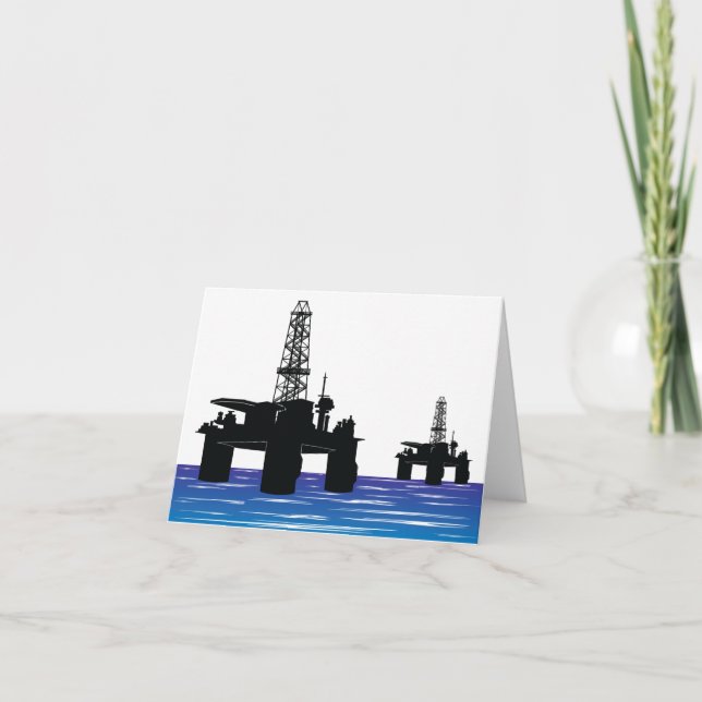Cartes de notes sur les plateformes pétrolières (Devant)