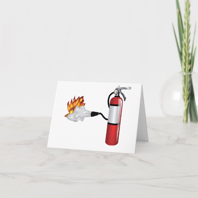 Cartes de notes sur un extincteur éteignant un inc (Créateur téléchargé)
