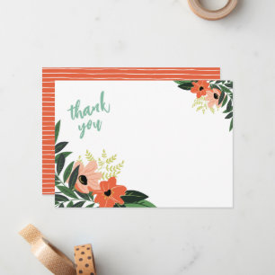 Cartes de notes Tropical Floral Thank You