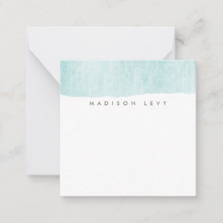 Cartes de notes turquoise minimaliste démantelées