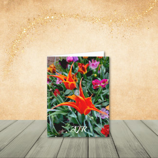 Cartes de notes uniques pour tulipes à pointes ora