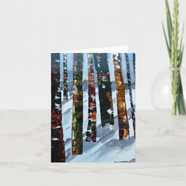 Cartes de notes vierges des arbres d'hiver (Devant)