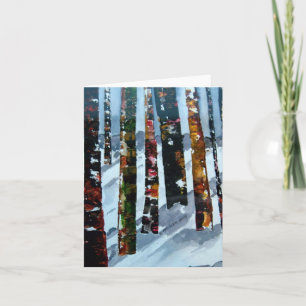 Cartes de notes vierges des arbres d'hiver