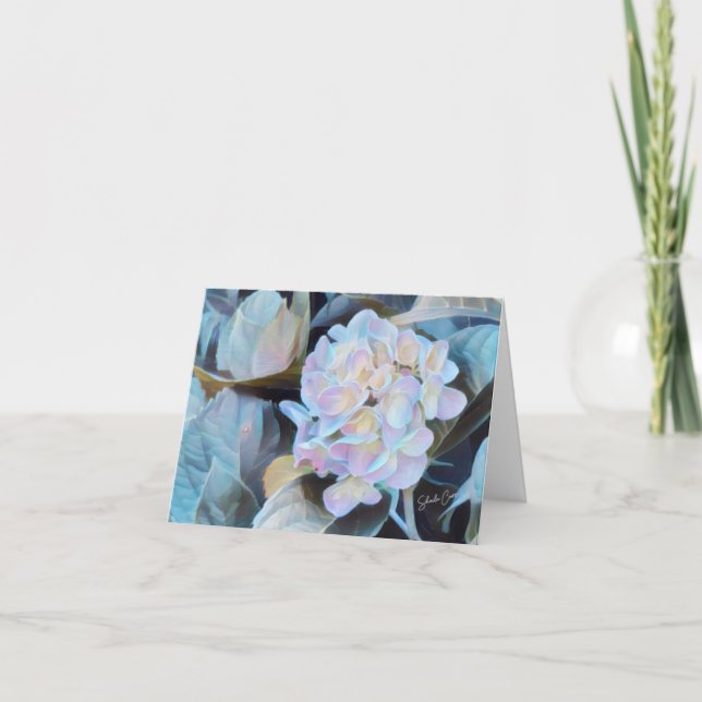 Cartes de notes vierges d'impression Hydrangea (Devant)