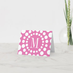 Cartes de notes vierges initiales du Modèle rose m