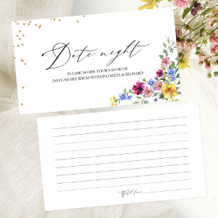 Cartes de nuit Boho Fleur sauvage Floral Date
