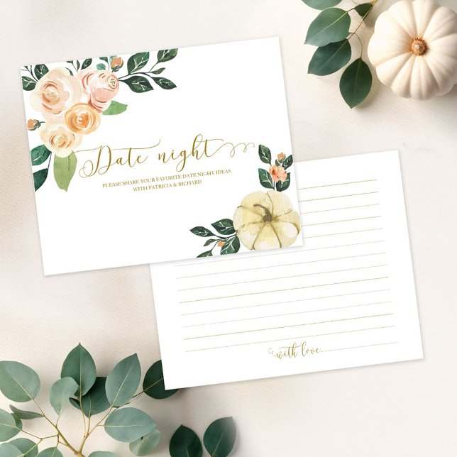 Cartes de nuit de date de douche de mariée d'autom (Créateur téléchargé)