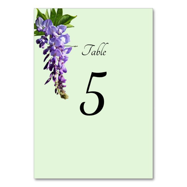 Cartes de Numéro de Table Aquarelle Wisteria Viole (Par défaut)