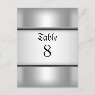 Cartes de Numéro de Table Argent
