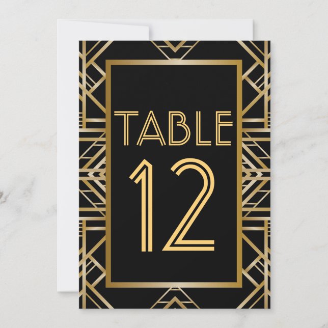 Cartes de numéro de table Art Déco Gatsby le Magni (Devant)