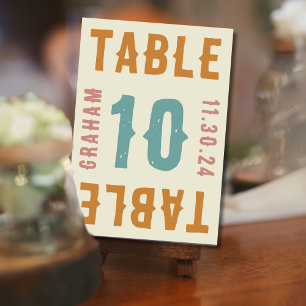 Cartes de Numéro de Table avec Typographie Audacie