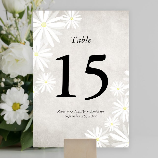 Cartes de numéro de table Bohème Chic avec des mar (Créateur téléchargé)