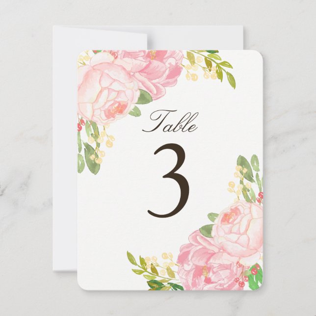 Cartes de numéro de table charmantes à motif de pi (Devant)