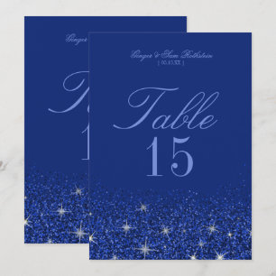 Cartes de numéro de table charmantes pailletées de