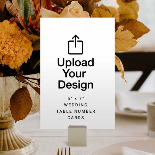 Cartes de numéro de table de 5 po x 7 po Mariage (Créateur téléchargé)