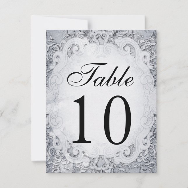 Cartes de numéro de table de conte de fées ornées (Devant)