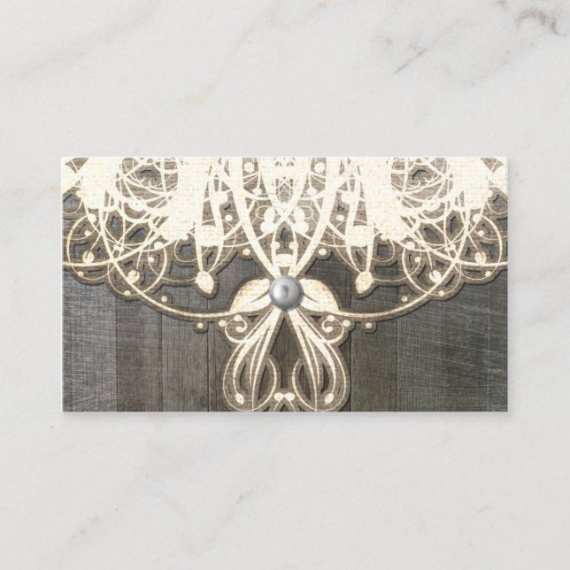 Cartes de numéro de table de dentelle et de bois d (Devant)