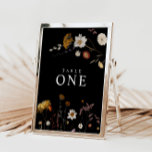 Cartes de numéro de table de Fleur sauvage noir<br><div class="desc">Les numéros de table mariages sont caractérisés par le style boho,  les motifs floraux,  les couleurs noir et beige,  pour créer un look unique et éclectique qui fait de ces numéros de table une esthétique naturelle.</div>