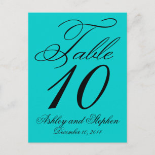 Cartes de numéro de table de mariage élégantes Ble