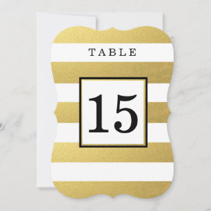 CARTES DE NUMÉRO DE TABLE DE MARIAGE EN OR CHIC