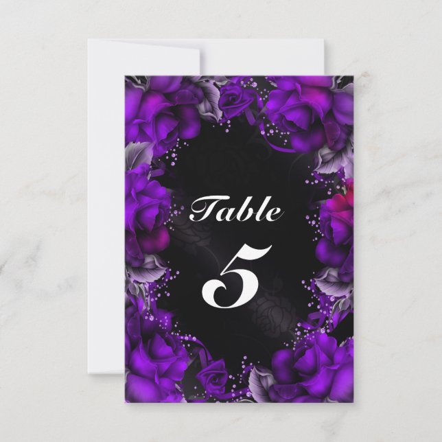 Cartes de numéro de table de mariage floral Roses  (Devant)