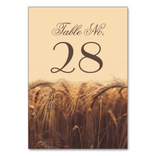 Cartes de numéro de table du blé