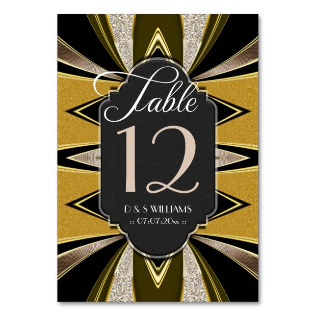 Cartes de numéro de table en ardoise Café Or Art D (Par défaut)