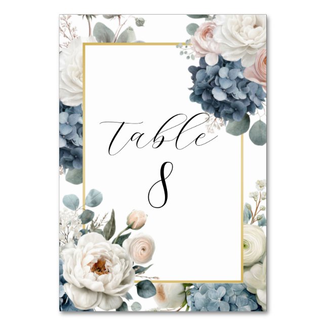 Cartes de numéro de table florales personnalisable (Par défaut)