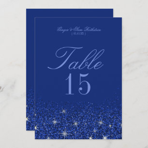 Cartes de numéro de table Glitz Glitter Saphir Cha