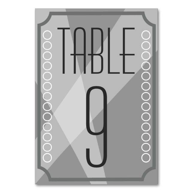 Cartes de numéro de table Old Hollywood Style (Par défaut)