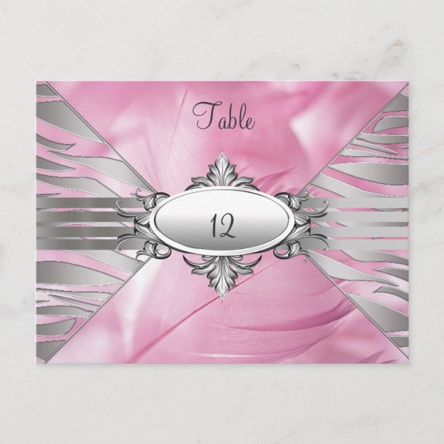 Cartes de Numéro de Table Rose Sweet 16 (Devant)
