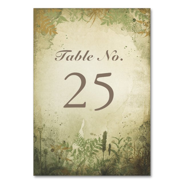 Cartes de numéro de table Rustic WOODLAND (Par défaut)