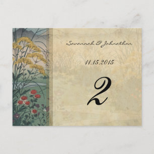 Cartes de numéro de tableau du Mariage de automne 