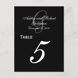 Cartes de numéro de tableau du Mariage Monogramme 