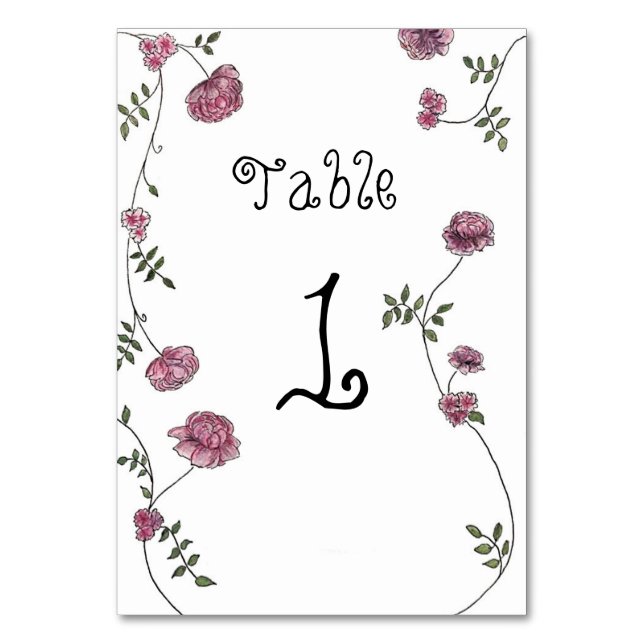 Cartes de numéro de tableau, floral (Par défaut)