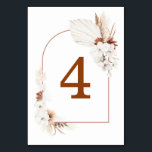 Cartes de numéro de tableau Floral Blanc et Terrac<br><div class="desc">Cartes de numéro de table mariage en ivoire blanc et fleurs en terre cuite</div>